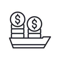 Market Icon Outline Style. Relevant To Global Finance vector