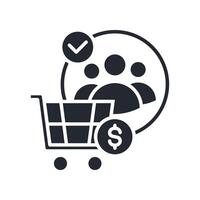 Customer Icon Glyph Style. Relevant To Product Management vector