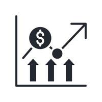 Growth Icon Glyph Style. Relevant To Business Analytics vector