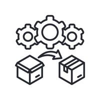 Process Icon Outline Style. Relevant To Product Management vector