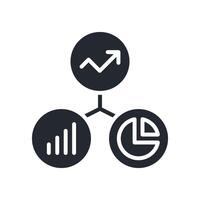 Metric Icon Glyph Style. Relevant To Business Analytics vector