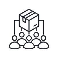 Team Icon Outline Style. Relevant To Product Management vector
