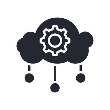 informática icono glifo estilo. pertinente a tecnología apoyo vector