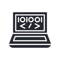 Coding Icon Glyph Style. Relevant To Tech Support vector