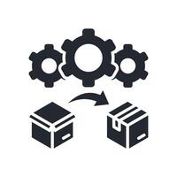 Process Icon Glyph Style. Relevant To Product Management vector