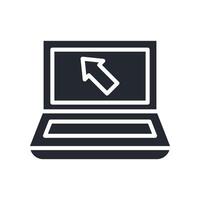 Laptop Icon Glyph Style. Relevant To Tech Support vector