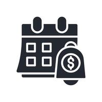 Calendar Icon Glyph Style. Relevant To Global Finance vector