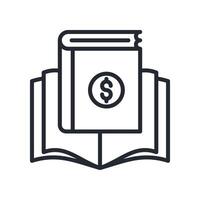 Financial Literacy Icon Outline Style. Relevant To Global Finance vector