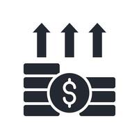 Profit Icon Glyph Style. Relevant To Business Analytics vector