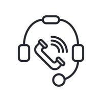 Call Center Icon Outline Style. Relevant To Tech Support vector