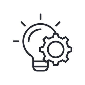 proceso icono contorno estilo. pertinente a tecnología apoyo vector