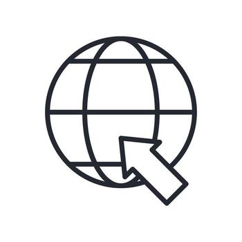 Internet icono contorno estilo. pertinente a tecnología apoyo vector