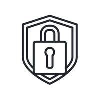 Financial Security Icon Outline Style. Relevant To Global Finance vector