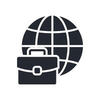 Global Business Icon Glyph Style. Relevant To Business Analytics vector