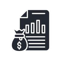 Report Icon Glyph Style. Relevant To Business Analytics vector