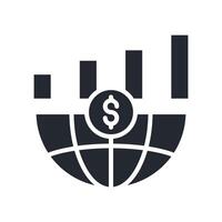 Global Economy Icon Glyph Style. Relevant To Global Finance vector