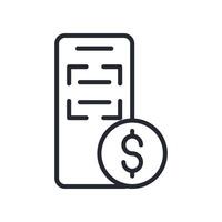 Financial Technology Icon Outline Style. Relevant To Global Finance vector
