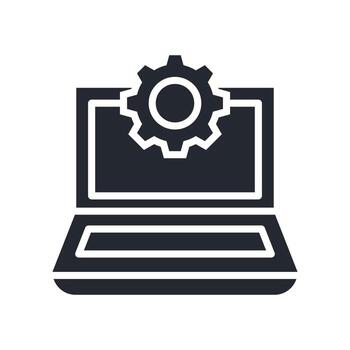 ajuste icono glifo estilo. pertinente a tecnología apoyo vector