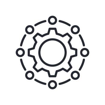 sistema icono contorno estilo. pertinente a tecnología apoyo vector