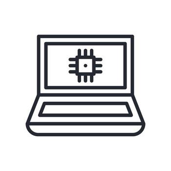 tecnología icono contorno estilo. pertinente a tecnología apoyo vector