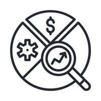 Data Analysis Icon Outline Style vector