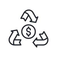 Sustainable Finance Icon Outline Style. Relevant To Global Finance vector