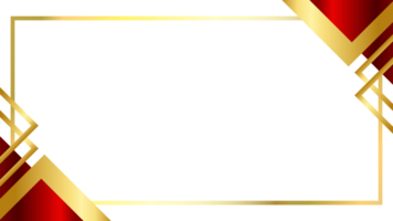 Modern Gold Frame with Abstract Red and Gold Corners Background png