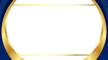 Elegant Blue and Gold Curved Frame Background png