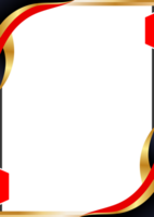 Elegant Red, Black, and Gold Wavy Certificate Frame png
