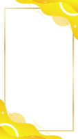 Modern Abstract Yellow and Gold Frame with Memphis Style Elements png