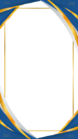 Modern Blue and Gold Abstract Frame with Geometric Design png
