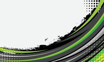 Abstract green and black design with curves vector