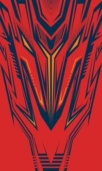 Abstract red and black geometric design vector