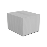 A closed cardboard shipping box with clear tape on a white background psd