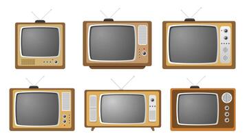 Collection of vintage television sets vector