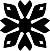 Black Abstract Flower Shape - Geometric Petal Design vector