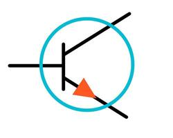 Common Electronic Symbol for NPN Bipolar Junction Transistor BJT vector