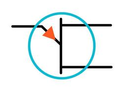 Electronic Circuit Symbol for P-Channel JFET Transistor with Gate Arrow vector