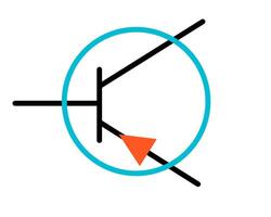 Common Electronic Symbol for PNP Bipolar Junction Transistor BJT vector