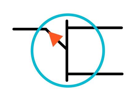 Electronic Circuit Symbol for N-Channel JFET Transistor with Gate Arrow vector