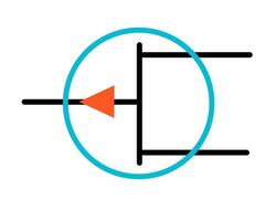 Standard Electronic Symbol for Depletion-Type P-Channel MOSFET Transistor vector