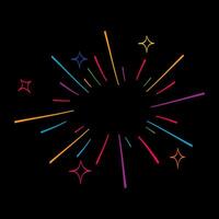 starburst hand drawn, doodle colorful fireworks design elements. vector