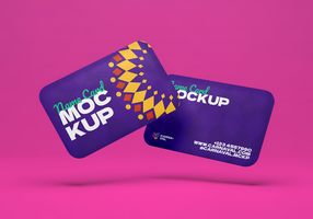 uma vibrante roxa nome cartão brincar com uma colorida Projeto psd