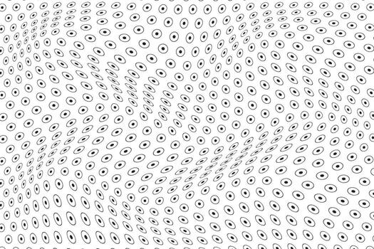 dark and light black color small polka dot wavy circle pattern optical illusion with elliptical shapes vector