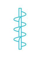 Archimedean Screw icon. Isolated on white background. Blue icon set. vector