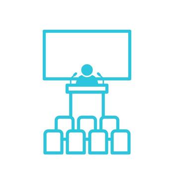 Lecture icon, Isolated on white, From blue icon set vector