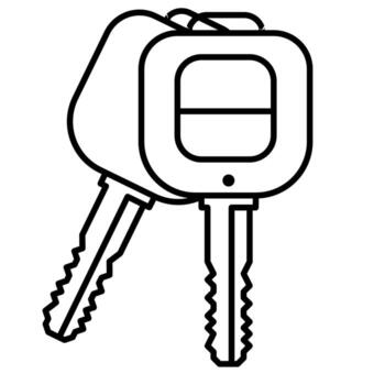 Single automotive part icon of car key with simple outline style vector