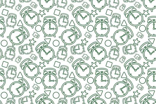 un verde y blanco modelo con relojes y otro objetos vector