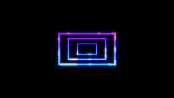 the movement of the glowing frame moving towards the front on a black background video