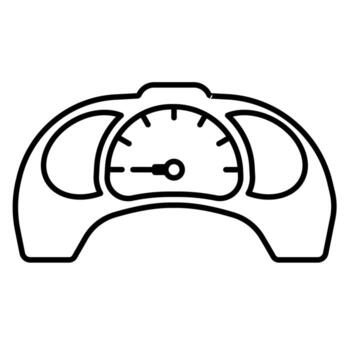 Single automotive part icon dashboard cluster with simple outline style vector